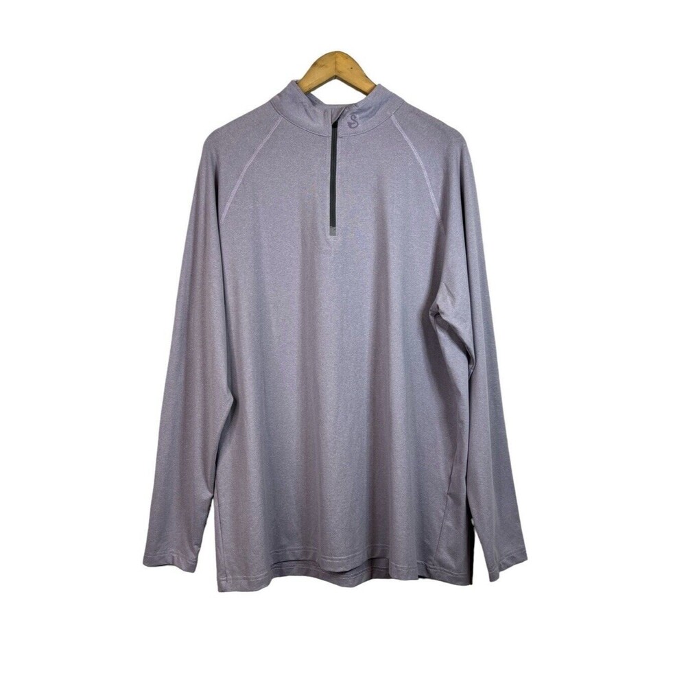 Swannies Mens Light Purple Lightweight Mock Neck 1/4 Zip Pullover Sweater Sz XL
